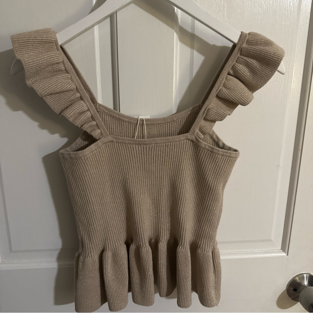 Janie and Jack Sparkling Beige Knit Top - Picture 8 of 9